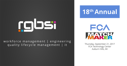 RGBSI Exhibits at FCA MatchMakers 2017-01