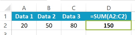 Excel SUM function example